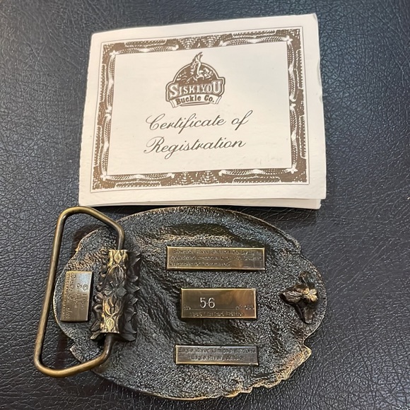 Brass belt buckle Alaska themed - Picture 2 of 3